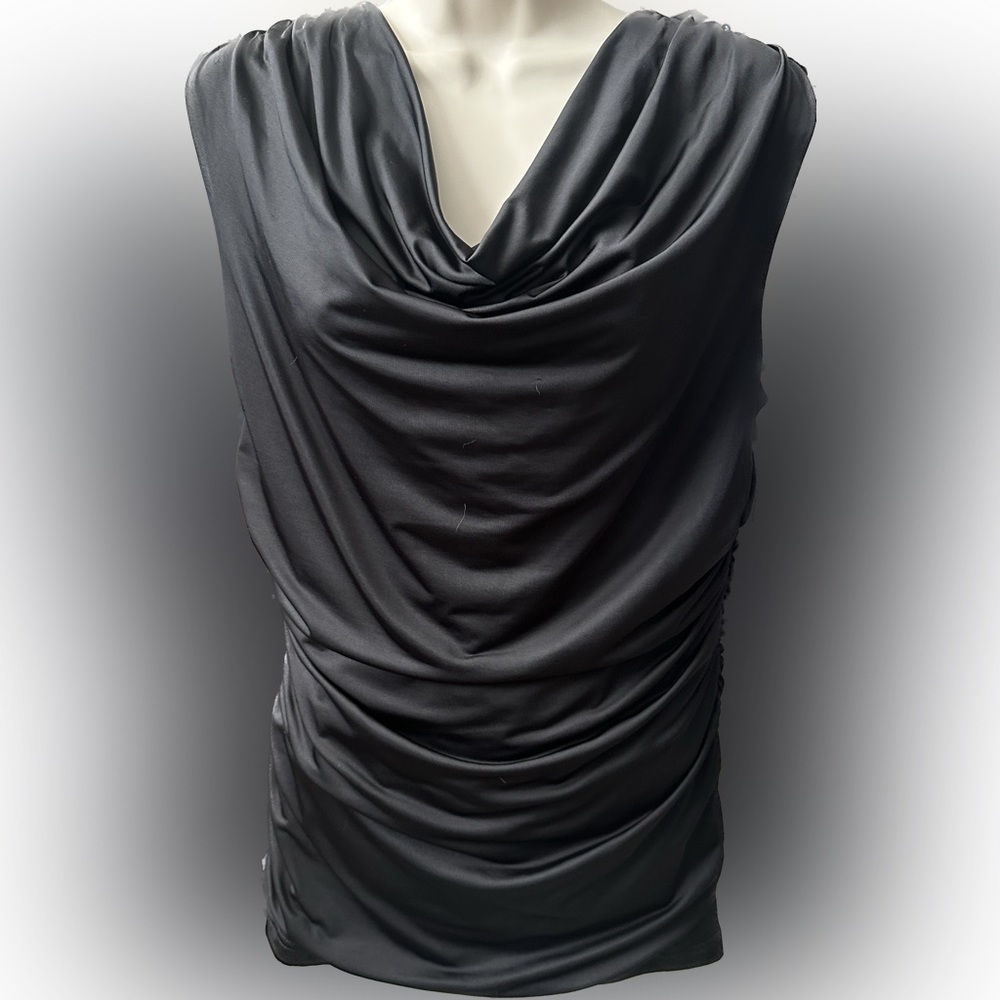 Linea Domani Black Ruched Shirt
